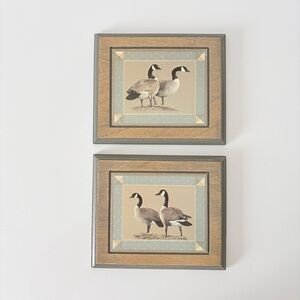 Vintage 80s 90s Canadian Geese Small Wall Plaques Canada Goose Made in Canada